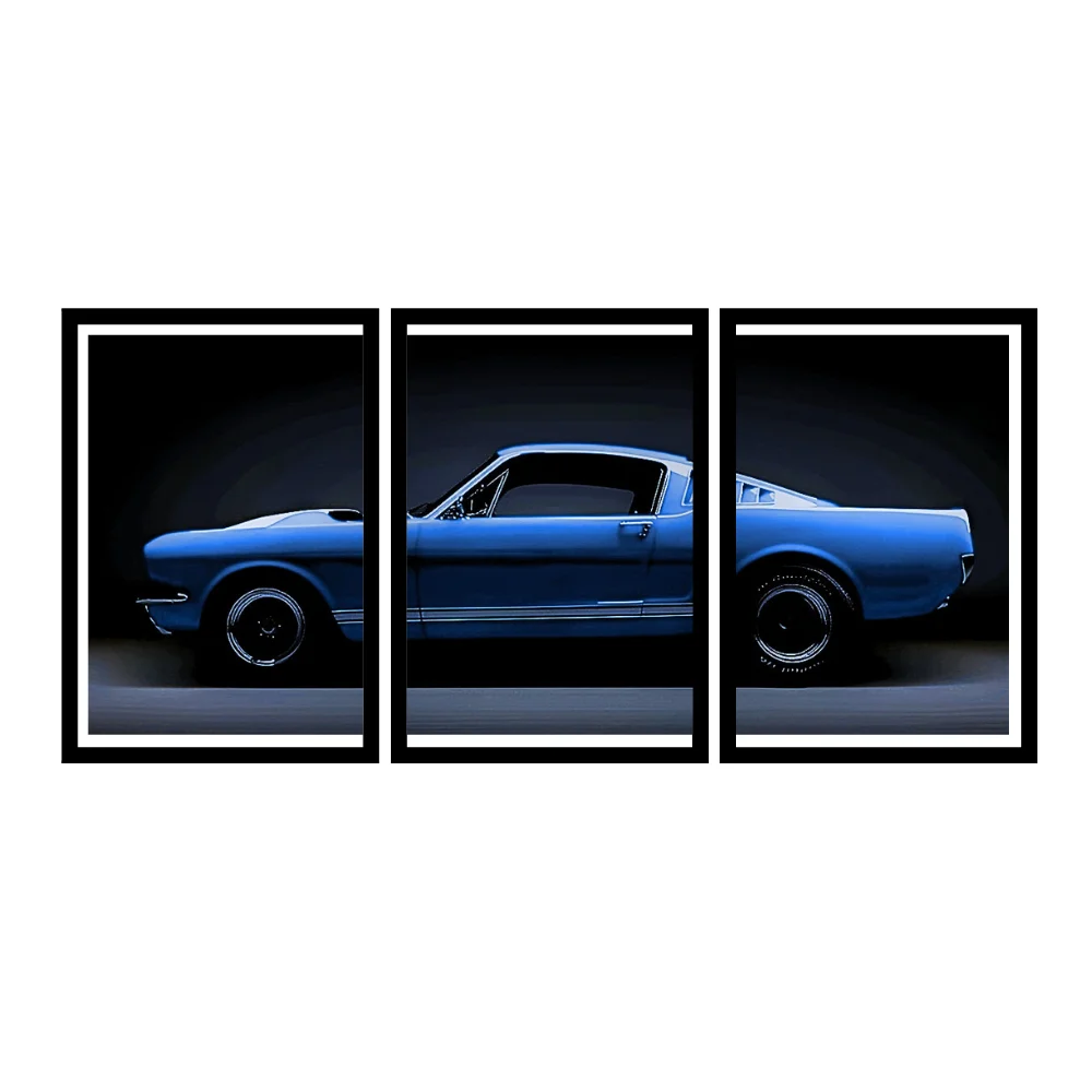 Djane Studio Car Wall Frame | Living Room Car Wall Frame | Gaming Room Decor | Pack of 3 | Size 18x12 Inch